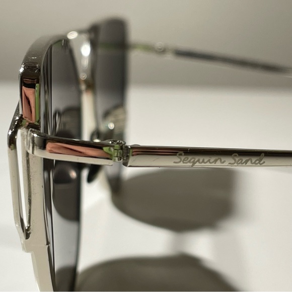 Sequin Sand Barcelona Sunglasses, Chrome, 64-19-140, EUC - Picture 5 of 6